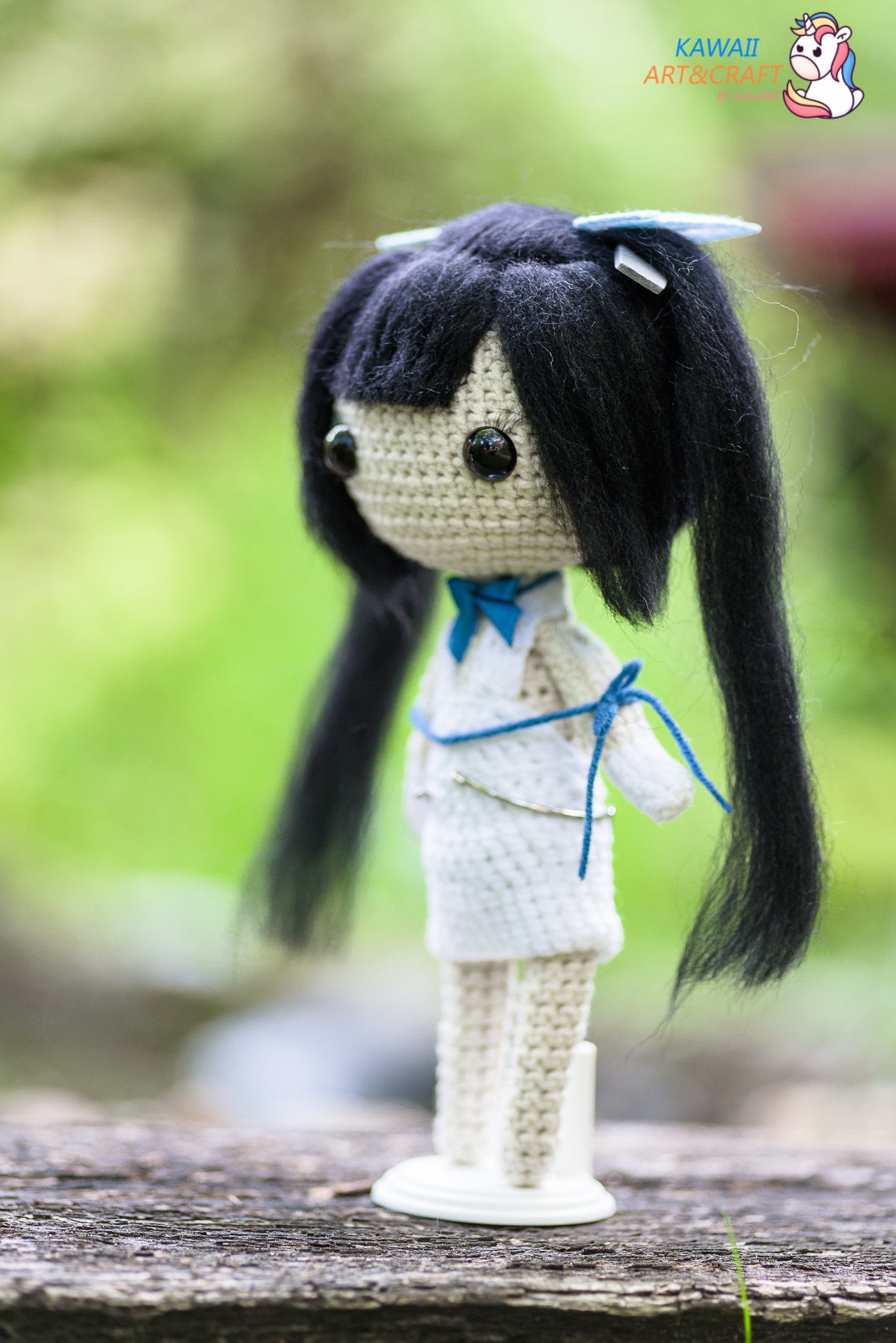 Amigurumi chibi OOAK doll Hestia ヘスティア from Danmachi Is It | Etsy