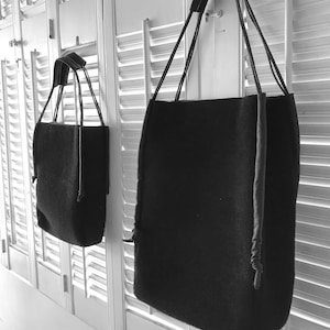 Black Felt Tote Bag - Small Size