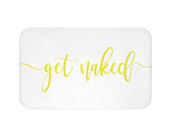 Bath Mat Get Naked Dark Gray Funny Bath Rug Bathroom Decor