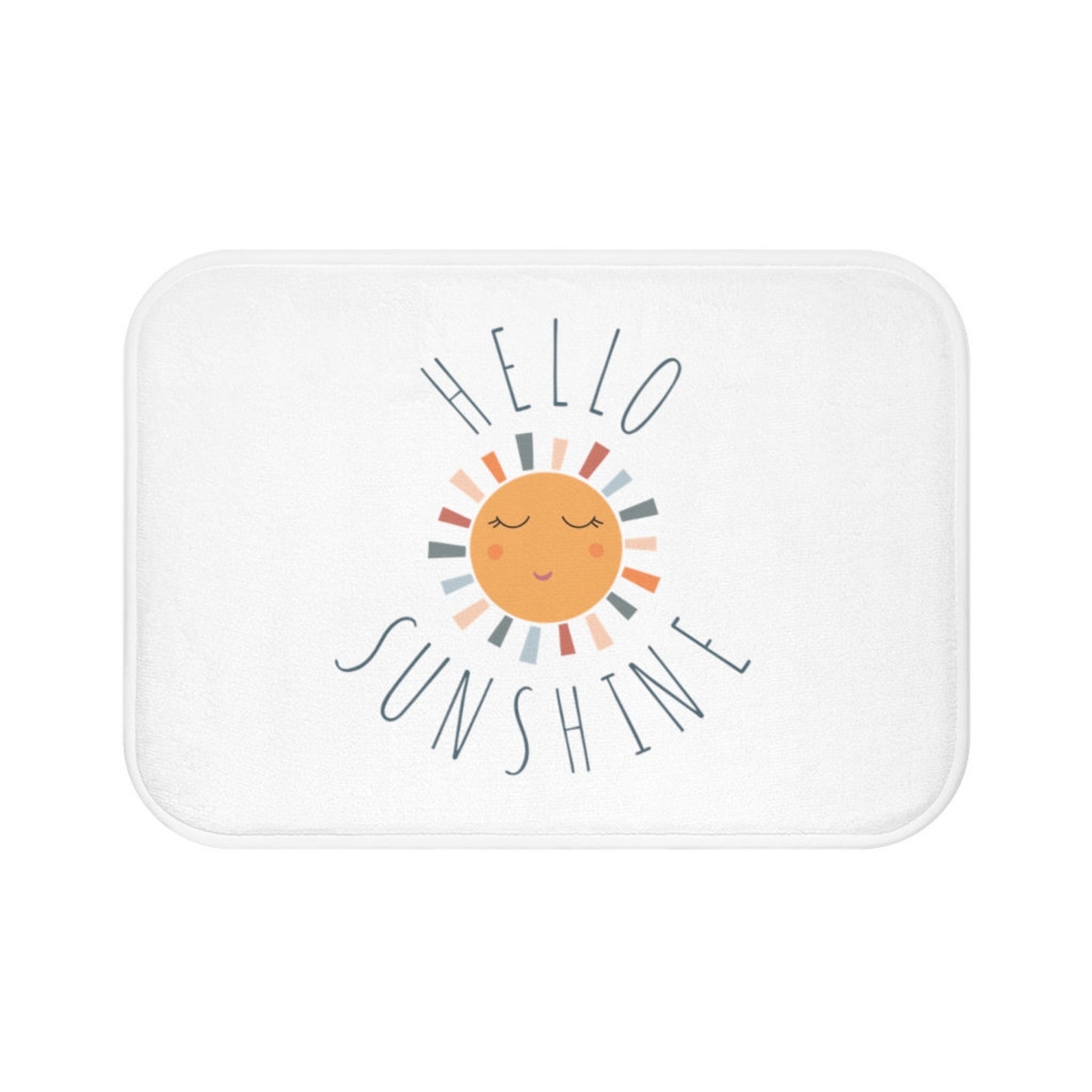 Hello Sunshine Bath Mat Cute Kids Bathroom Decor Etsy