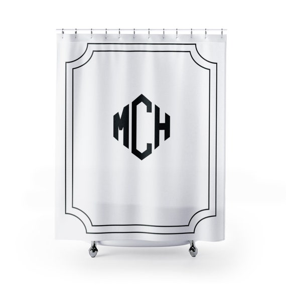 Monogrammed cheap shower curtain