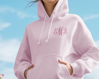 Custom Monogram Hoodie | Unisex Cozy & Stylish Sweatshirt | Embroidered Monogram Hoodie |  Unisex Cozy Sweatshirt | Heavy Blend Hoodie