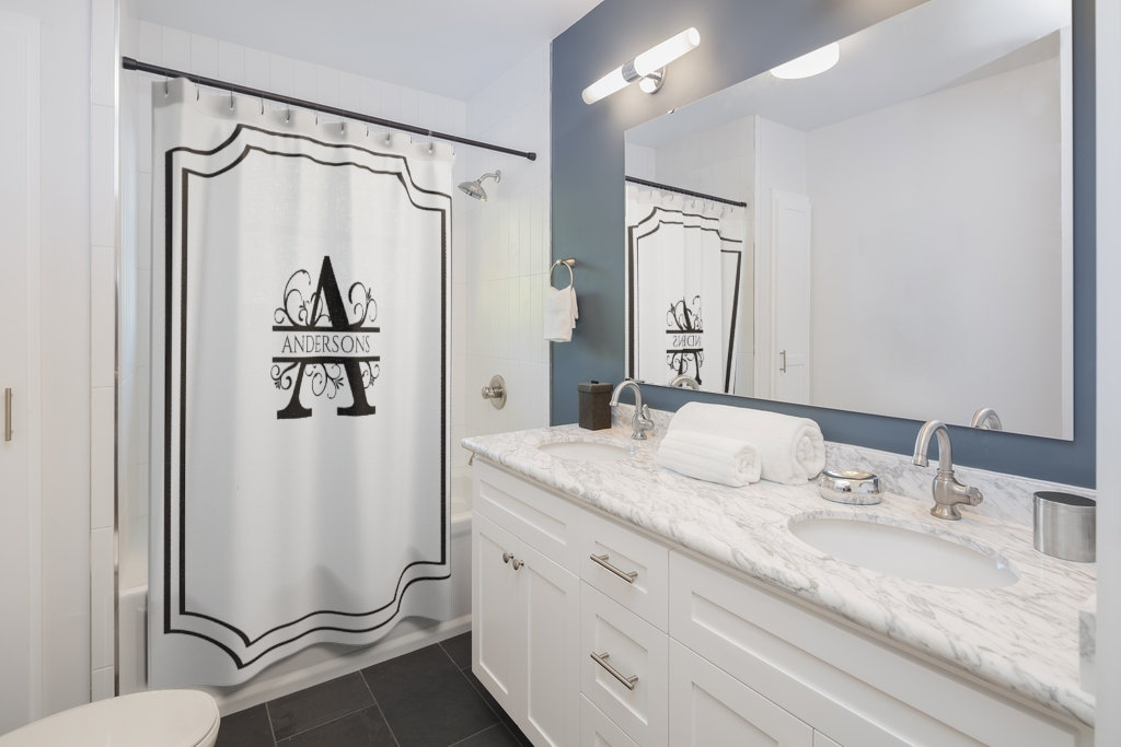 Custom Monogram Shower Curtain: Personalized Bathroom Decor - Etsy