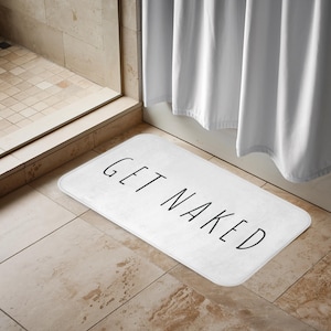 Get Naked Bath Mat Funny Bath Mat Bathroom Décor Modern Bathroom Accessories Fun Bath Mat Unique Bath Mat