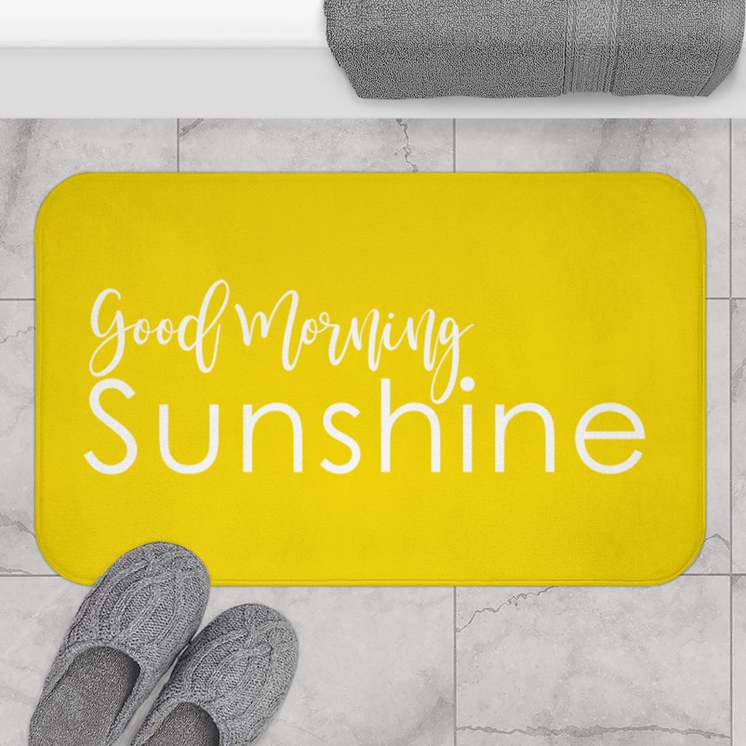 Good Morning Sunshine Yellow Bath Mat Cute Shower Accessories Etsy