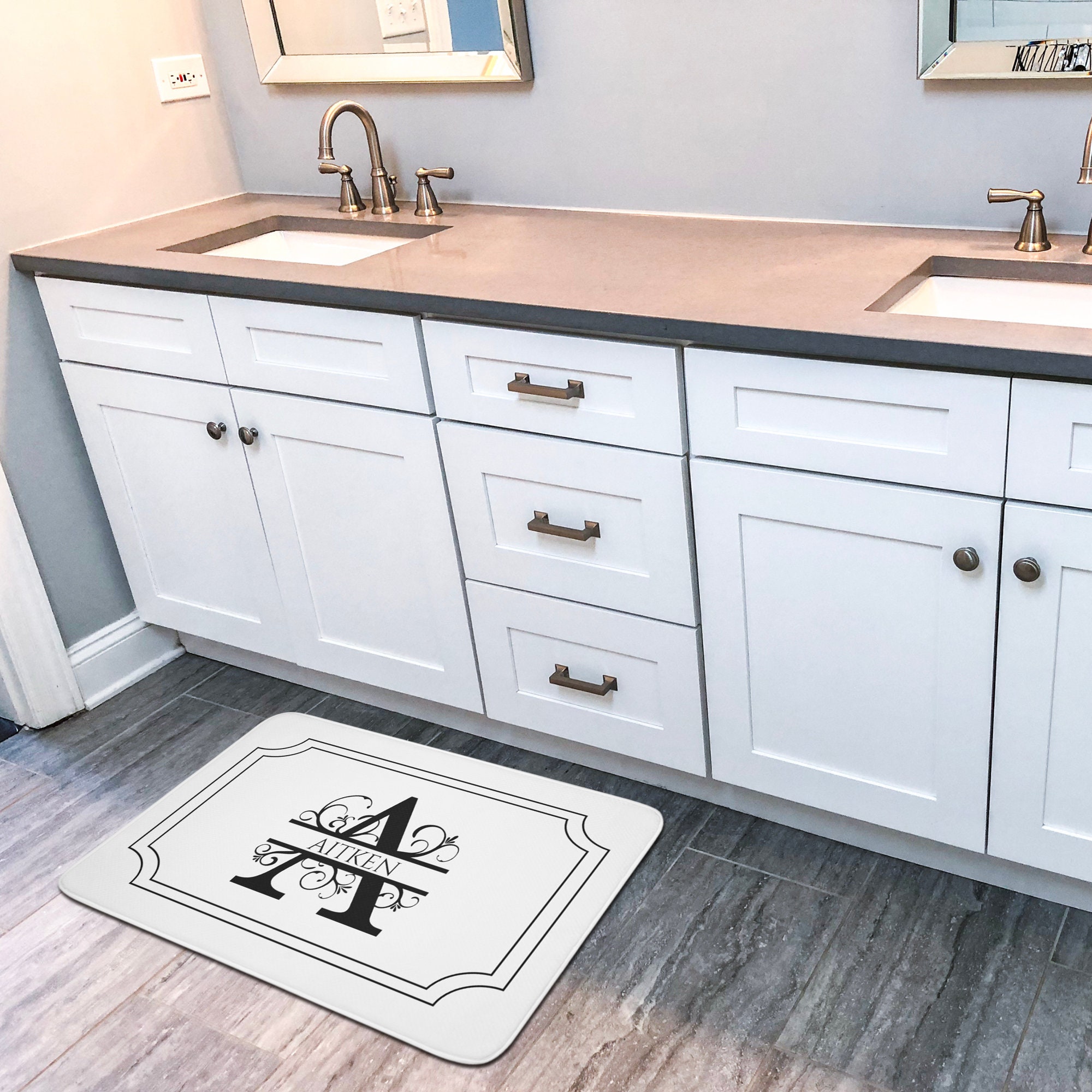 Monogrammed Memory Foam Bath Mat: Personalized Bathroom Decor - Etsy