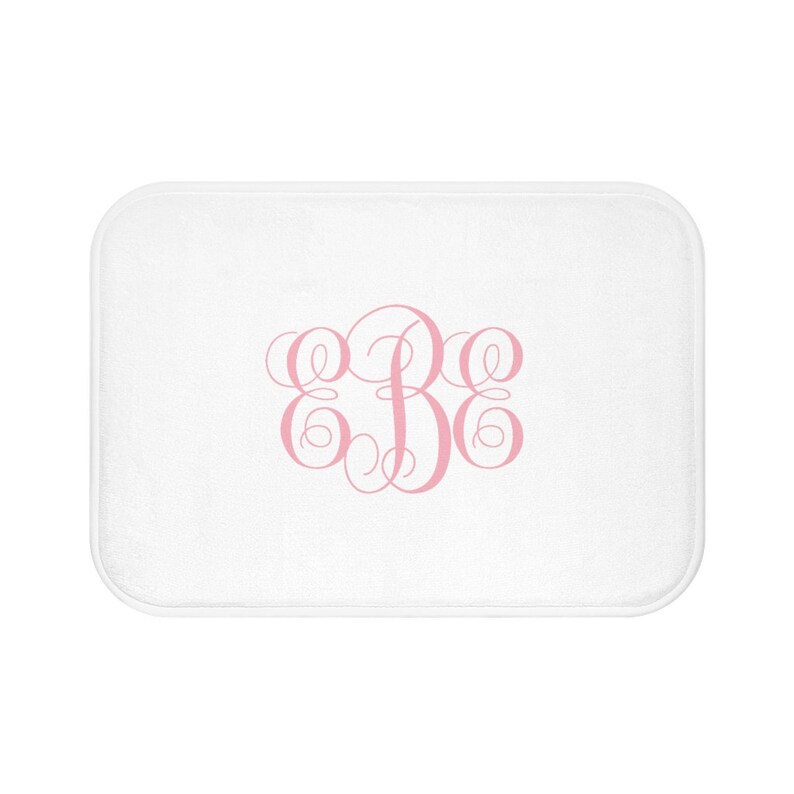 Monogrammed Bath Mat Elegant Bath Mat With Your Own Monogram Etsy