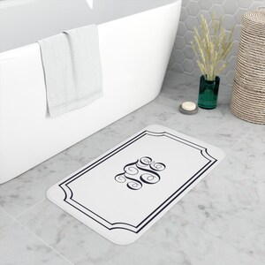 Custom Monogram Bathroom Set Monogrammed Shower Curtain Bath Mat and ...