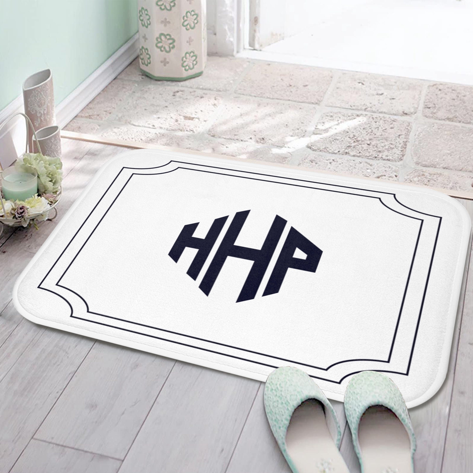 Monogrammed bath mats sale