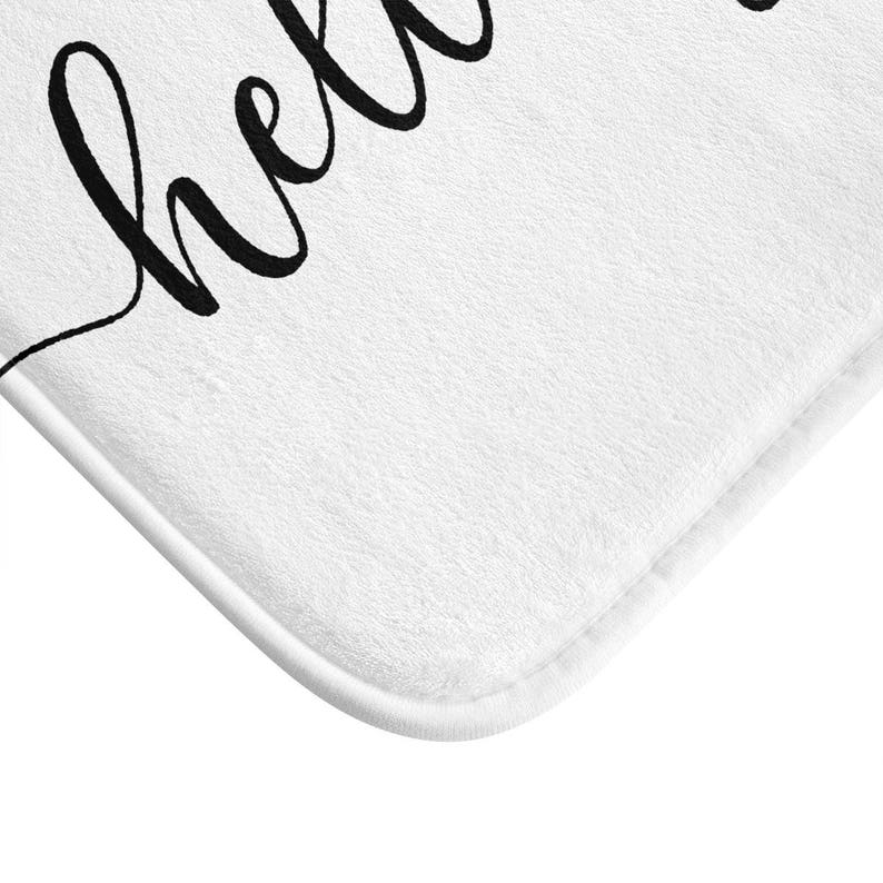 Hello Funny Bath Mat Stylish Bath Mat Bathroom Etsy