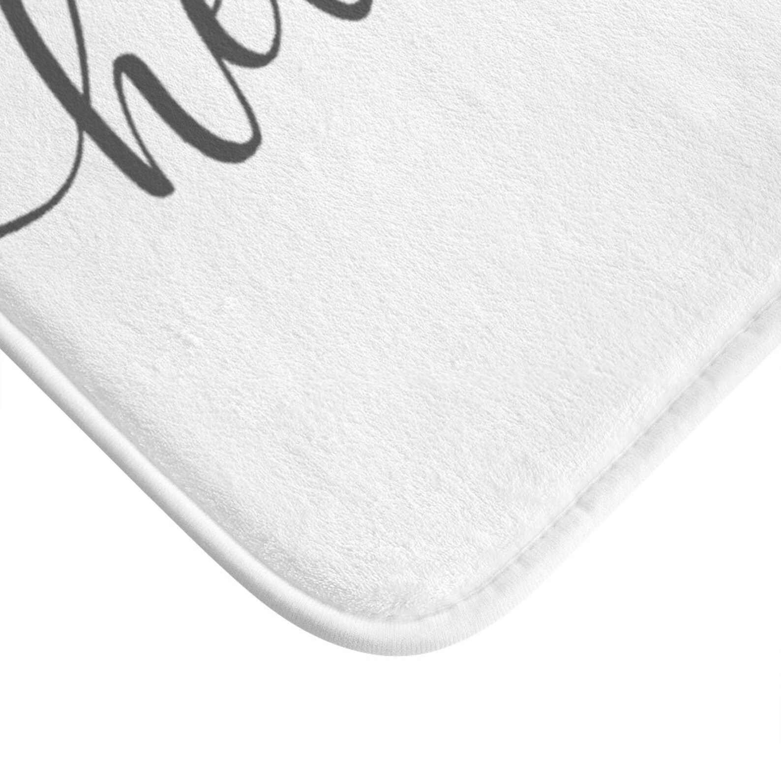 Hello Bath Mat White and Gray Bath Mat Cute Bath Etsy