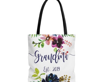 new grandma gift, Tote bag, baby shower gift, gift for a new grandmother, grandma established year