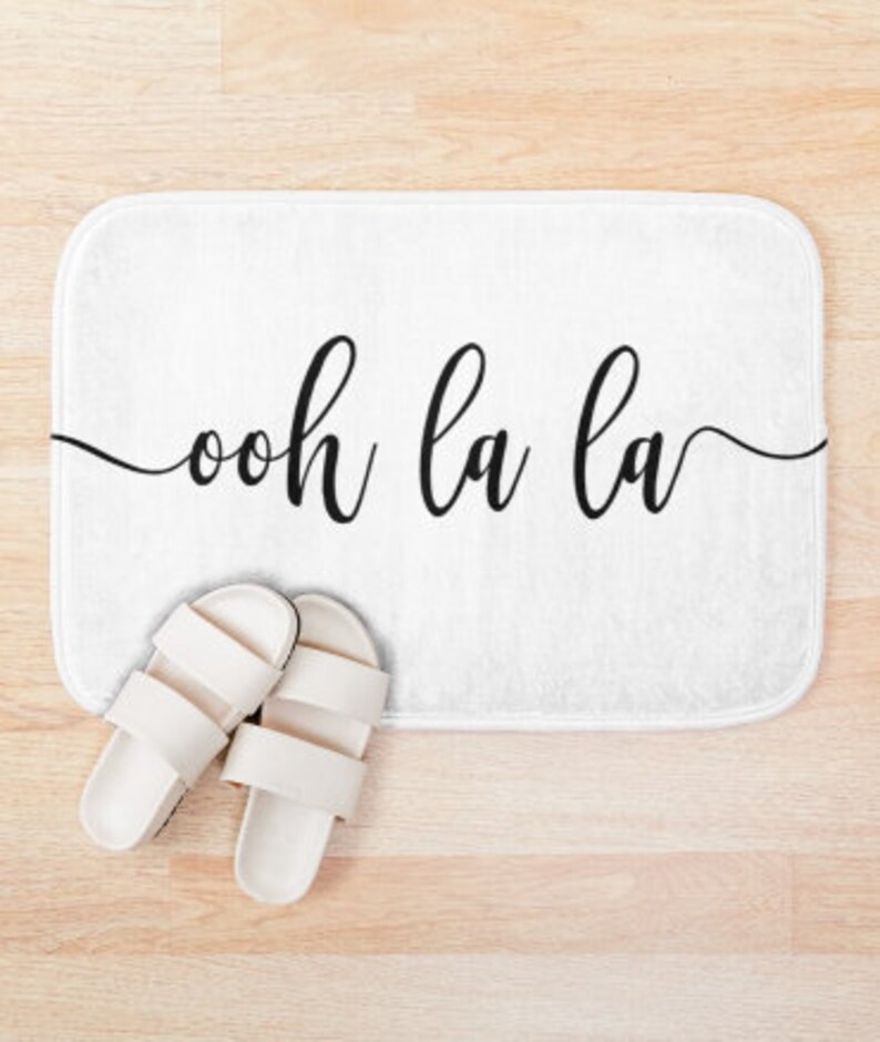 Ooh La La Funny Bath Mat Black and White Bathroom Decor Etsy