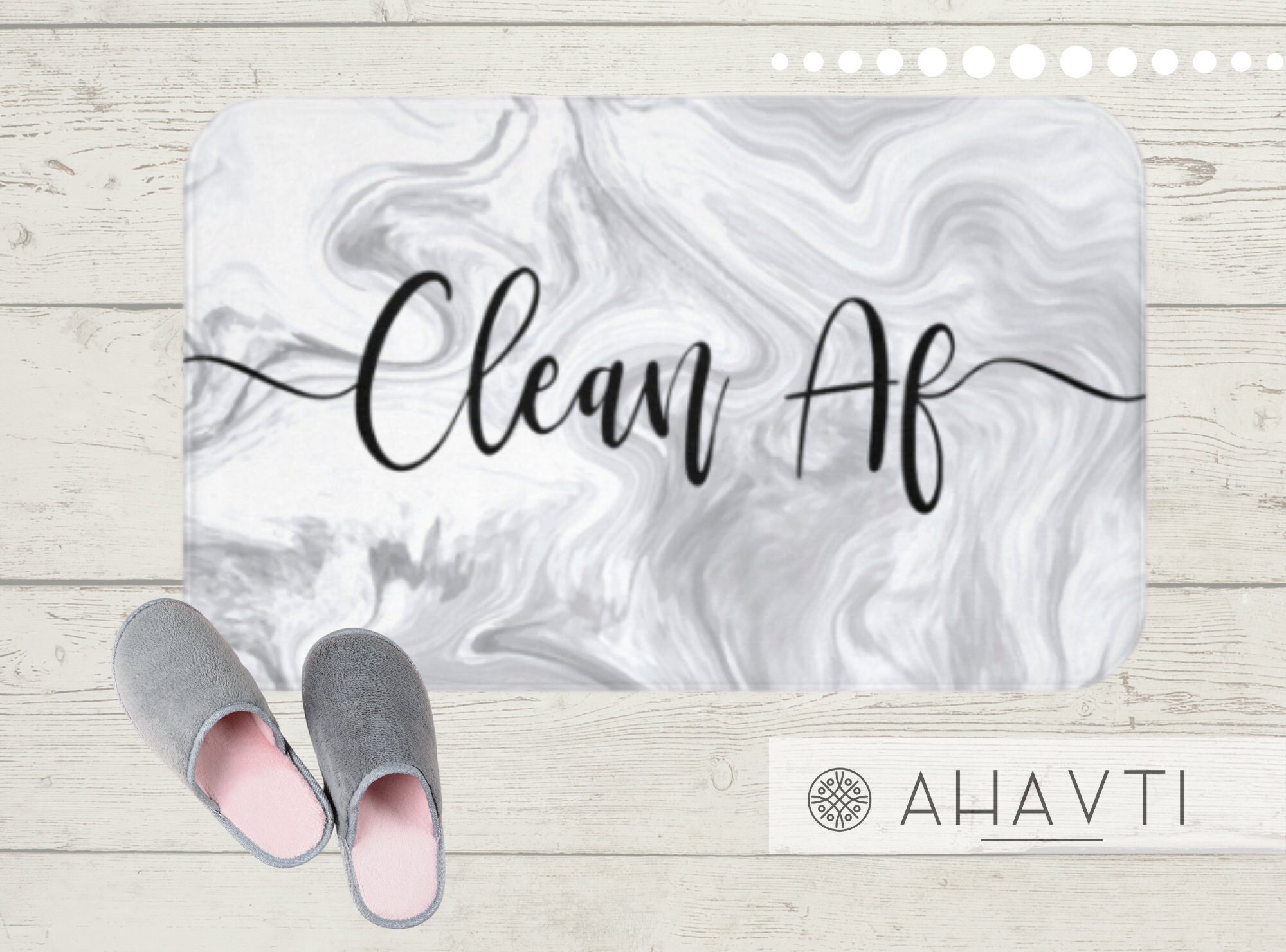 Clean AF Bath Mat Bath Mat With Quote Funny Bath Mat Etsy