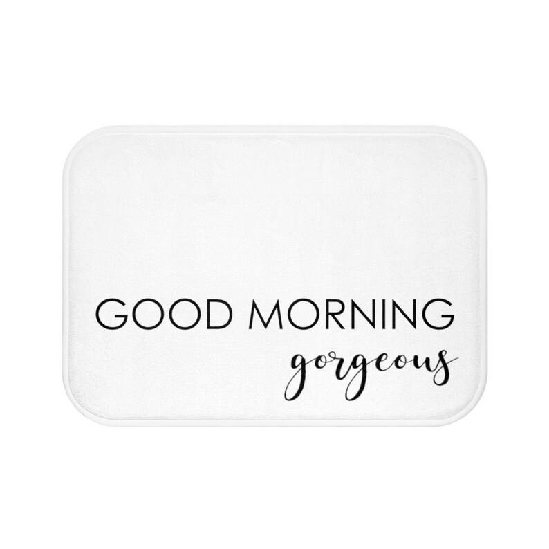Good Morning Bath Mat Stylish Bath Rug Black and Etsy