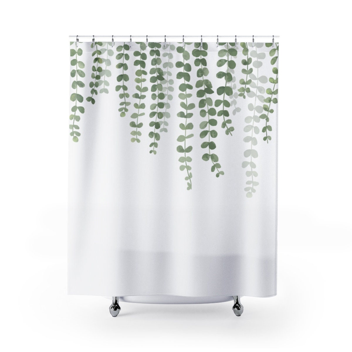 Eucalyptus Hanging Vine Curtain Green Vines Shower Curtain Etsy