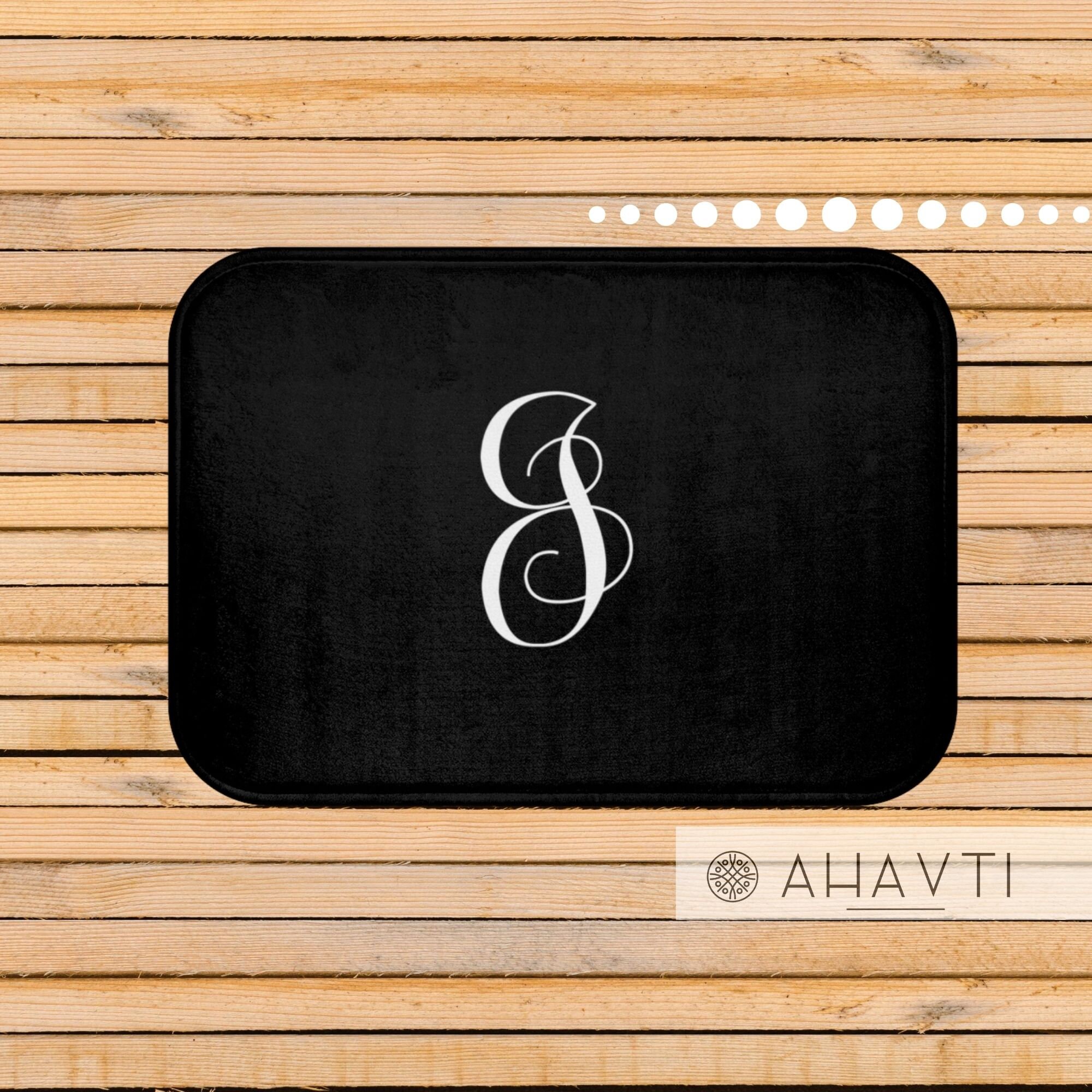 Monogrammed Bath Mat Elegant Bath Mat With Your Own Monogram Etsy UK