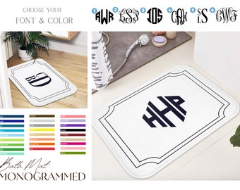 Custom Monogrammed Memory Foam Bath Mat: Personalized Bathroom Decor