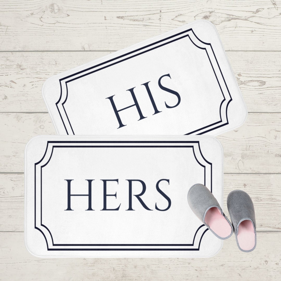 His and Hers Bath Mat / Cute Bath Mat Set for A Couple/ Etsy