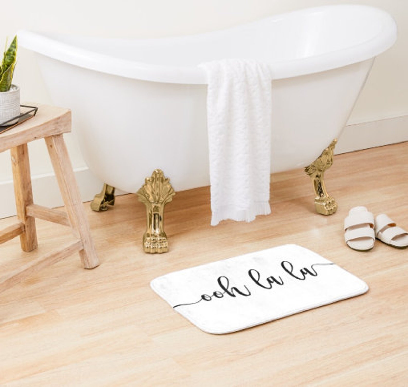 Ooh La La Funny Bath Mat Black and White Bathroom Decor Etsy