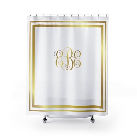 Monogrammed cheap shower curtain