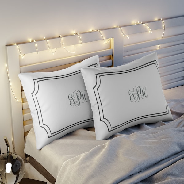 Monogrammed Pillow Sham | Personalized Bedding | Your Initials Bed Pillows