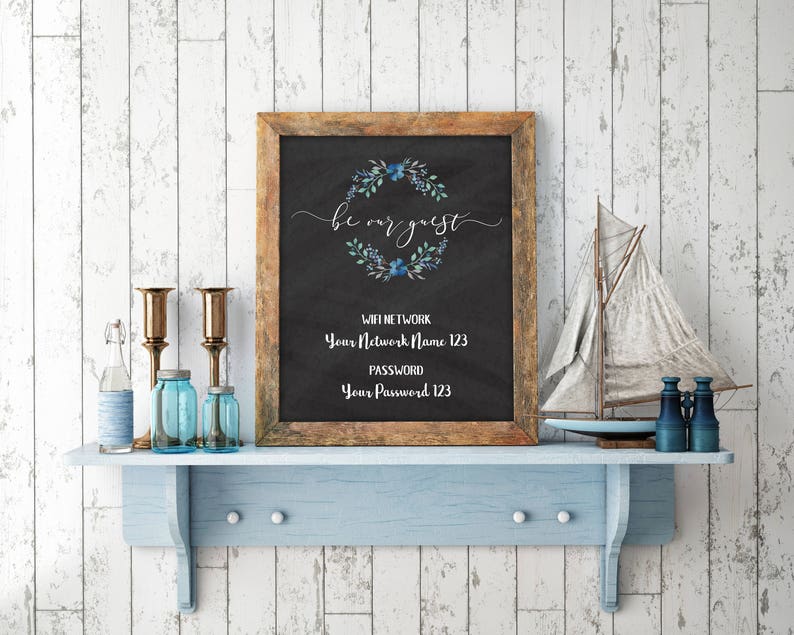 Wifi Password Sign Wifi Password Printable Internet Sign Be Etsy