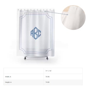 Custom Monogrammed Bathroom Set: Personalized Shower Curtain & Bath Mat ...