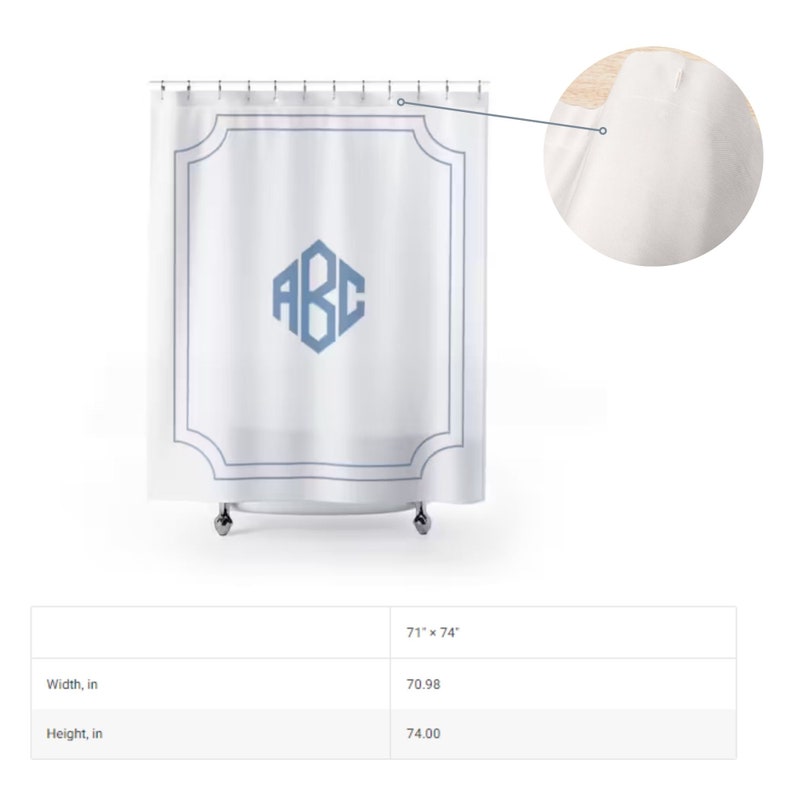 Custom Monogram Bathroom Set Monogrammed Shower Curtain Personalized Bath With Initials Custom Shower Set Bathroom Makeover image 7