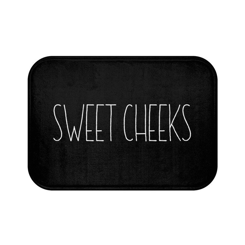 Sweet Cheeks Funny Bathroom Rug Cute Bath Mat Minimalist Etsy