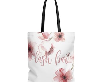 Personalized Tote Bag, custom name tote, cherry blossom, blush pink, personalized gift