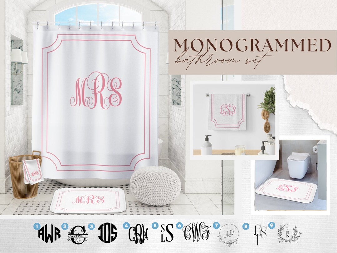 Monogram bathroom set sale