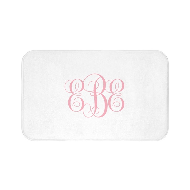 Monogrammed Bath Mat Elegant Bath Mat With Your Own Monogram Etsy
