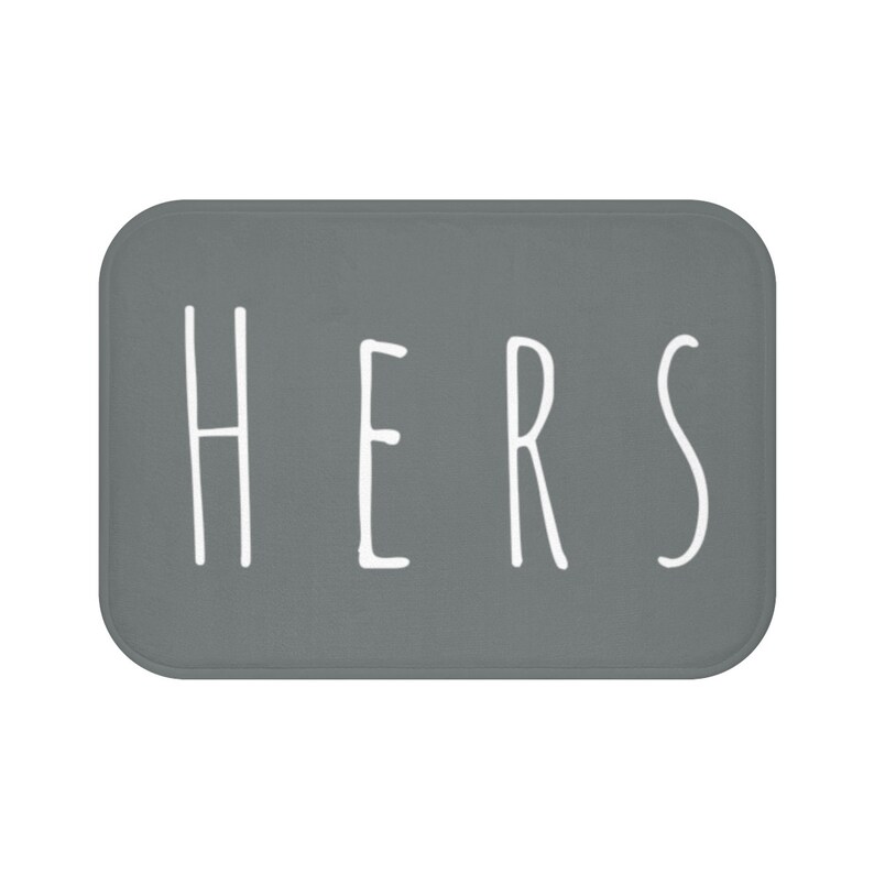 His and Hers Matching Bath Mats Gray Matching Bath Mats for Etsy