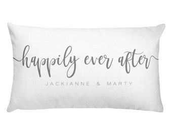 Happily Ever After | Customizable Wedding Gift | Engagement Gift | Couple's Gift | Pillow with Couples' Names | Customized gift for a Couple