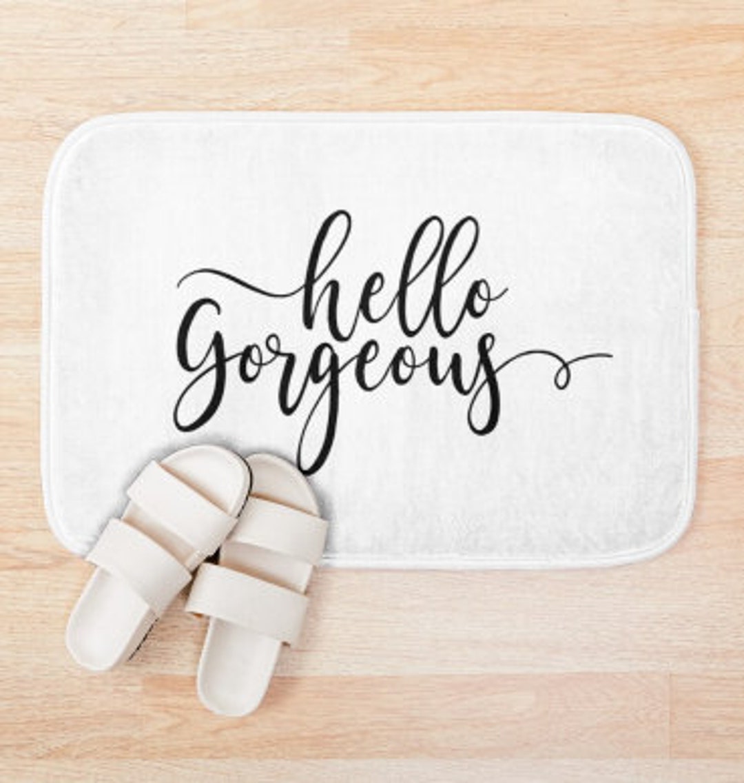 Hello Bath Mat Bath Rug Bathroom Decor Bathroom Etsy