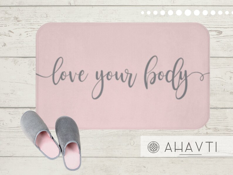 Love Your Body Bath Mat Dusty Pink Bath Rug Dusty Pink and Etsy