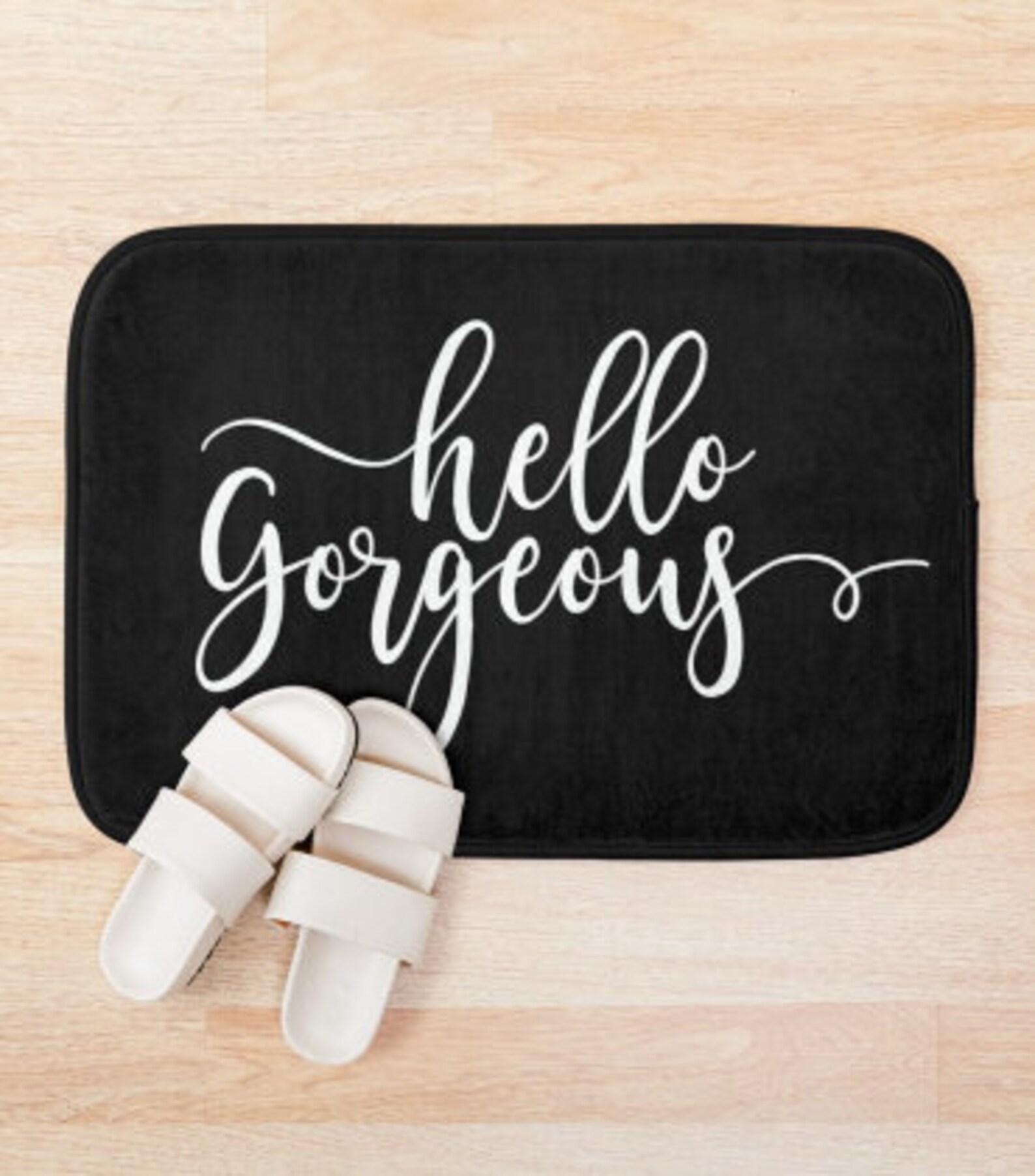 Hello Bath Mat Bath Rug Bathroom Decor Bath Etsy