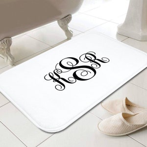Monogrammed Memory Foam Bath Mat: Personalized Bathroom Decor - Etsy