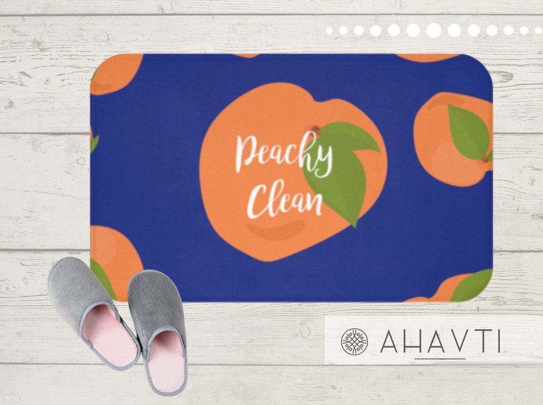 Peachy Clean Bath Mat Unique Bathroom Decor Fun Etsy