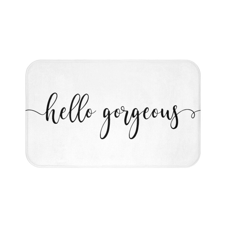 Hello Funny Bath Mat Stylish Bath Mat Bathroom Etsy