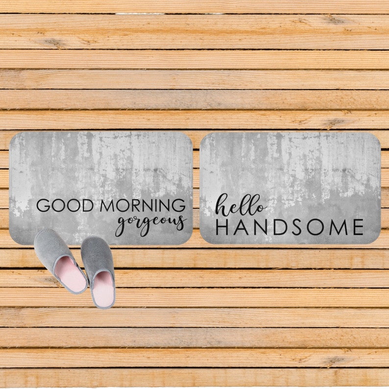 Good Morning Handsome & Matching Bath Mats Etsy