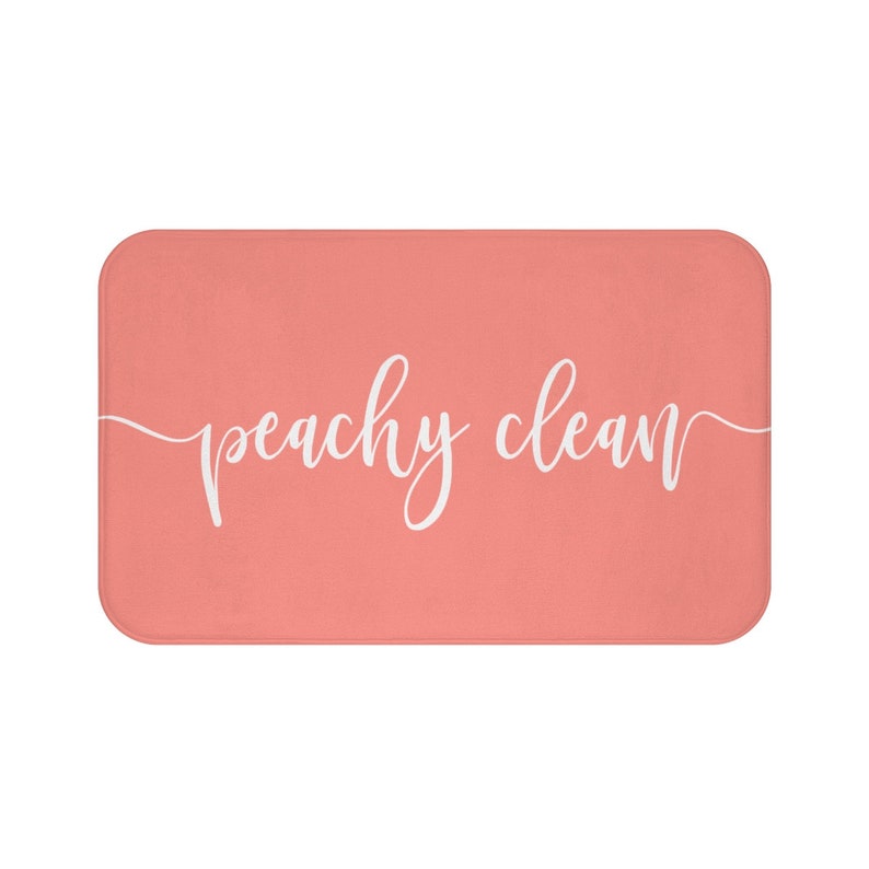 Peachy Clean Bath Rug Peach Coloured Bath Mat Unique Bath Etsy