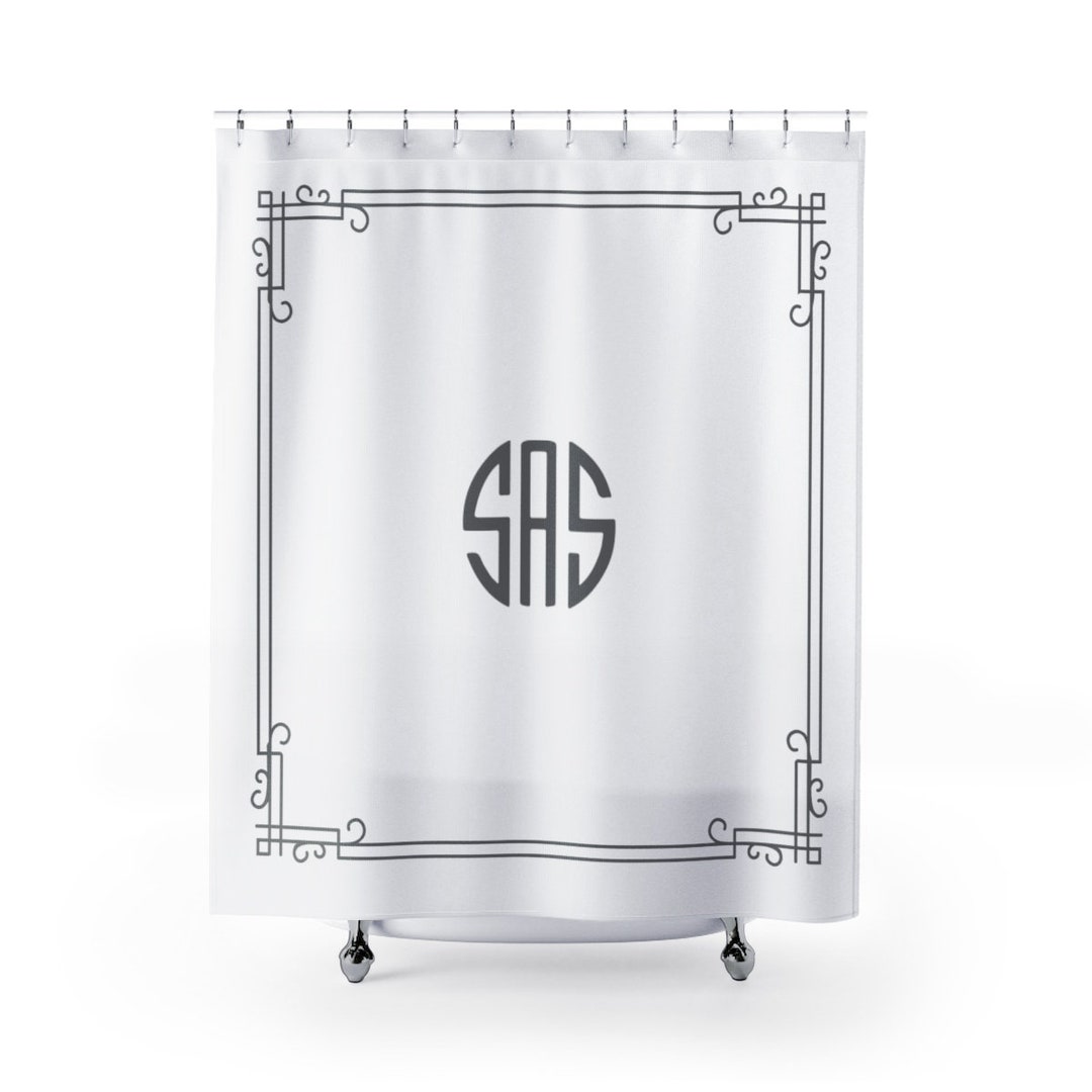 Monogrammed Shower Curtain Unique and Personalized Bathroom Decor With ...