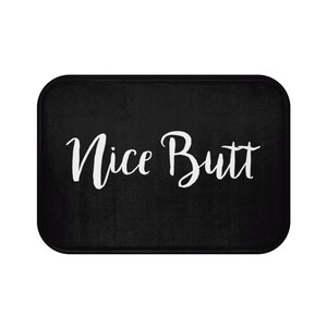 Nice Butt Bath Mat Black & White Bath Mat Bathroom Decor Funny Bathroom ...