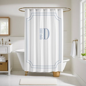 Custom Monogram Bathroom Set Monogrammed Shower Curtain Bath Mat and ...