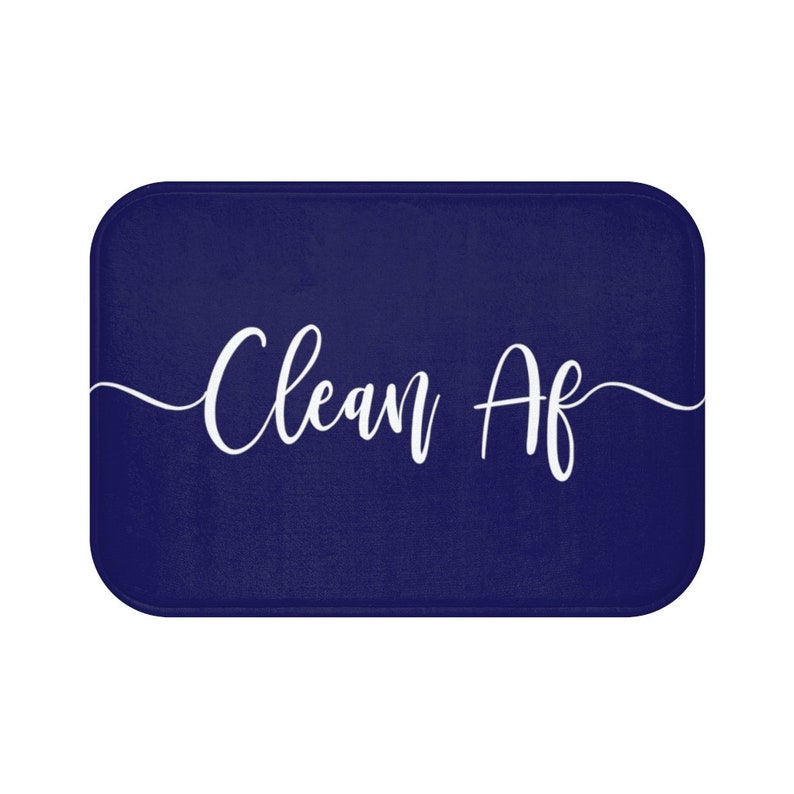 Blue Clean Af Bath Rug Funny Clean Af Restroom Floor Mat Etsy