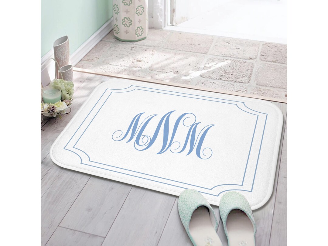 Custom Monogrammed Bath Mat Personalized Bathroom Decor Bathroom ...