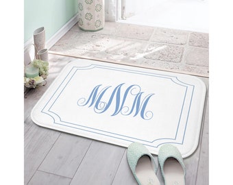 Custom Monogrammed Bath Mat | Personalized Bathroom Decor | Bathroom Makeover | Customized Bathroom Accessory | Housewarming Gift Idea