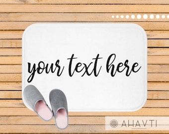 Custom Text Bath Mat | Your Funny Text Here